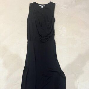 Diane Von Furstenberg Scoop neck side slit black dress 6